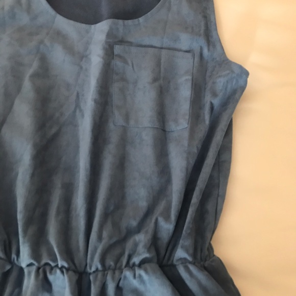 New in package, never worn, suede like blue romper - Picture 3 of 4